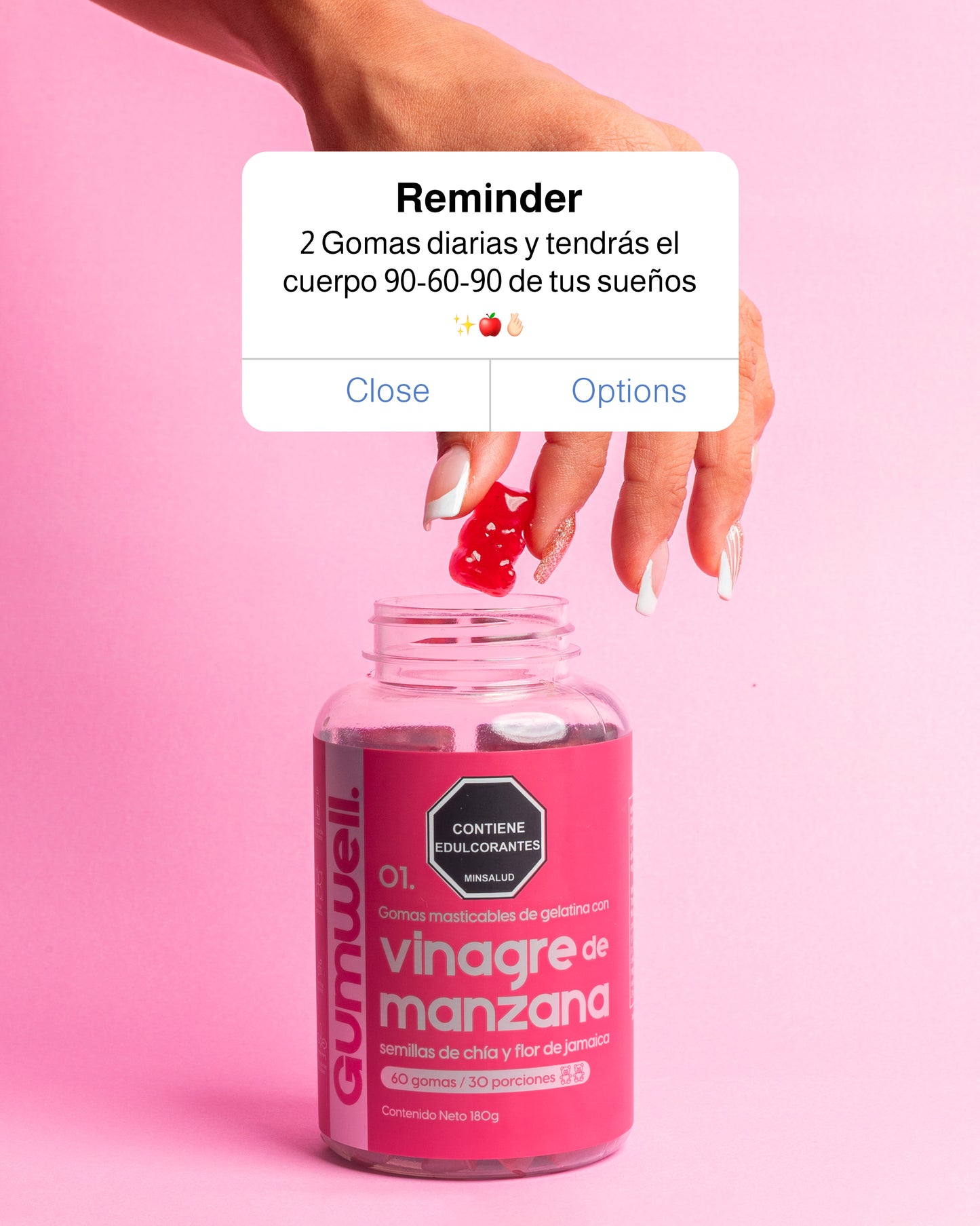 GOMITAS DE VINAGRE DE MANZANA SIN AZÚCAR AÑADIDA